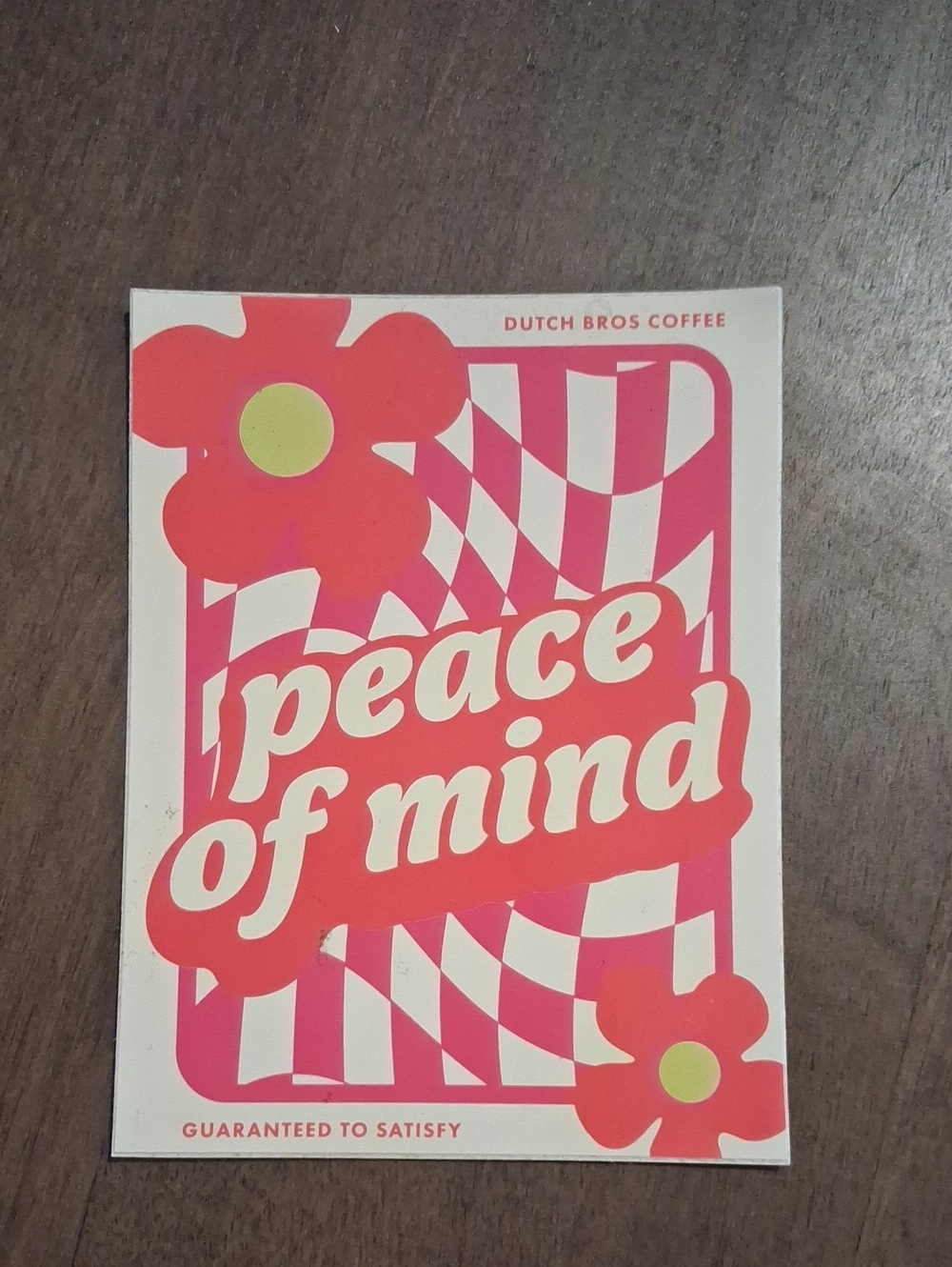 Dutch Bros Pink and Cream 'Peace of Mind' Floral Graphic Print